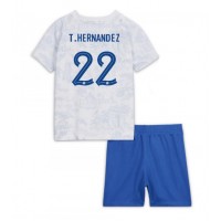 Frankrig Theo Hernandez #22 Udebane Trøje Børn VM 2022 Kortærmet (+ Korte bukser)